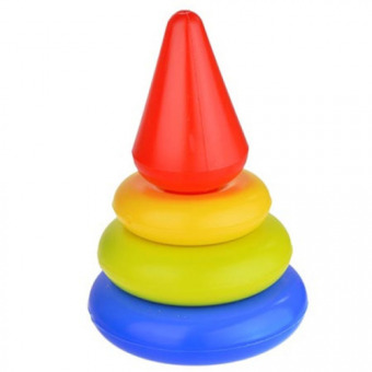 Игрушка детская Пирамида "Клепа" (Росигрушка) пластиковая, 5 деталей, в сетке