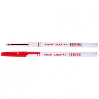 Ручка шариковая Mazari "Galanta" 0,7 мм, красная, пластиковый белый корпус